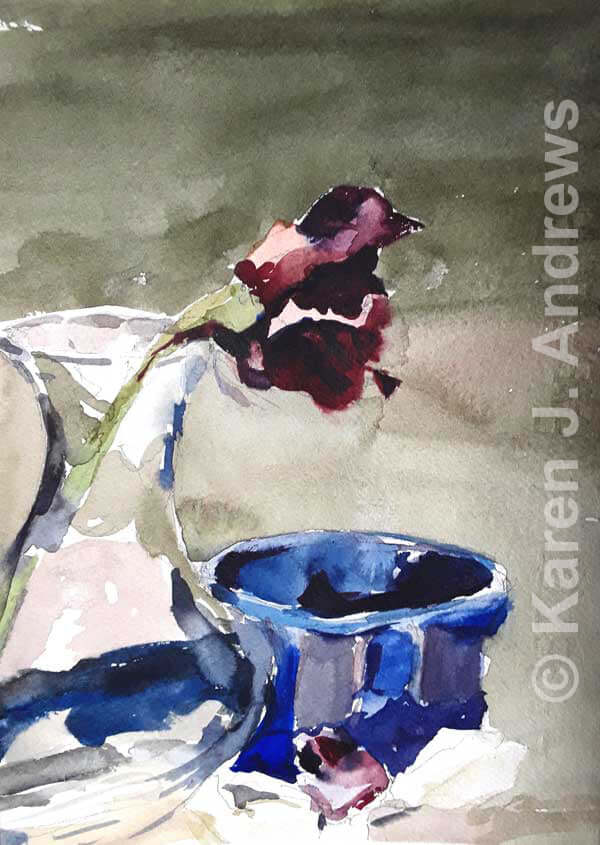 Rose and Blue Bowl