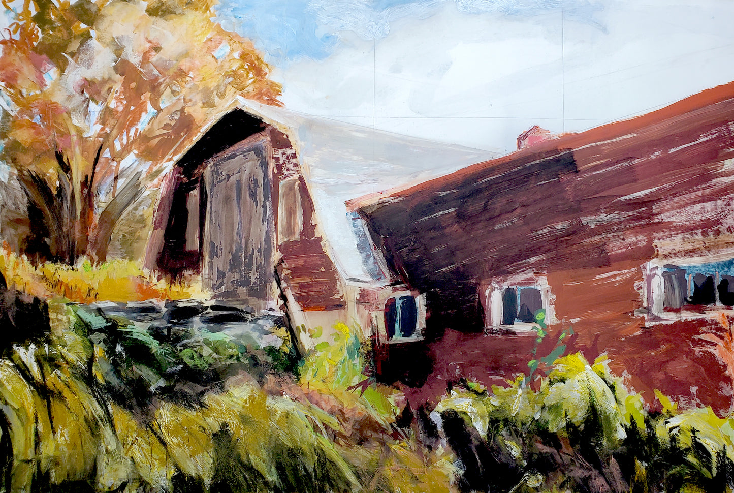 Dairy Farm Building (Print)